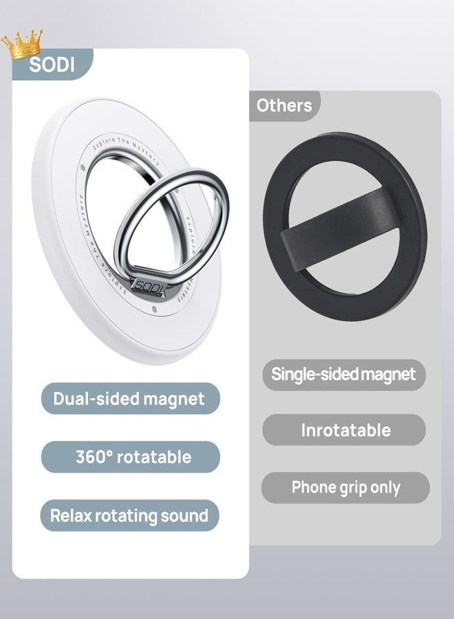 SODI Magnetic Phone Ring Holder Grip Compatible with Mag-Safe, 360° Rotation Strong Magnetic Phone Finger Ring Kickstand，fits Mag Accessory Compatible with iPhone 16 15 14 13 12 Series, White - Image 5