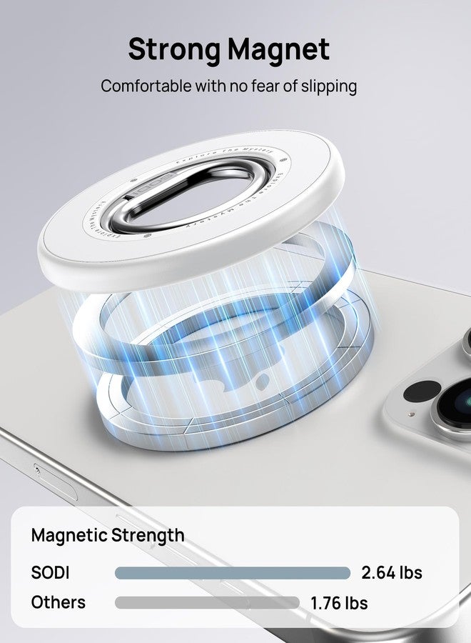 SODI Magnetic Phone Ring Holder Grip Compatible with Mag-Safe, 360° Rotation Strong Magnetic Phone Finger Ring Kickstand，fits Mag Accessory Compatible with iPhone 16 15 14 13 12 Series, White - Image 2