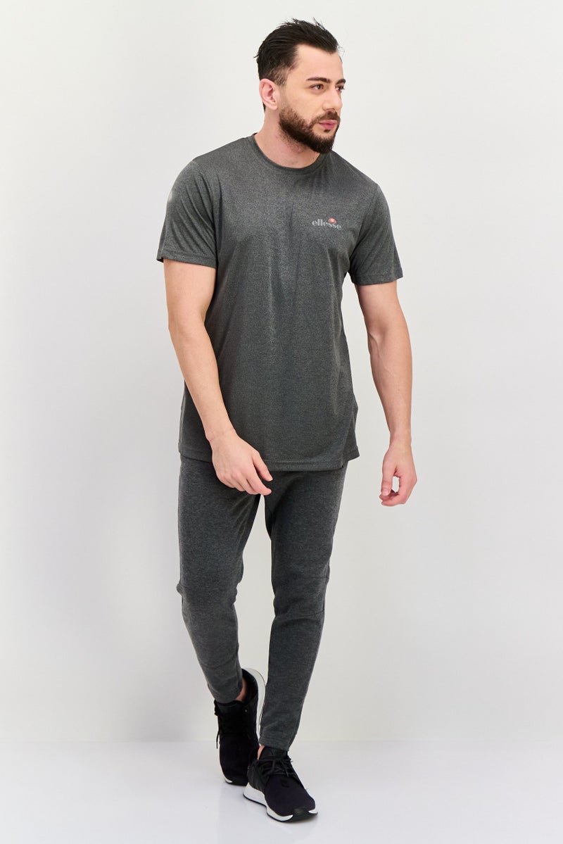 Ellesse تي شيرت تدريب قصير الأكمام للرجال، رياضي، رمادي - Image 2