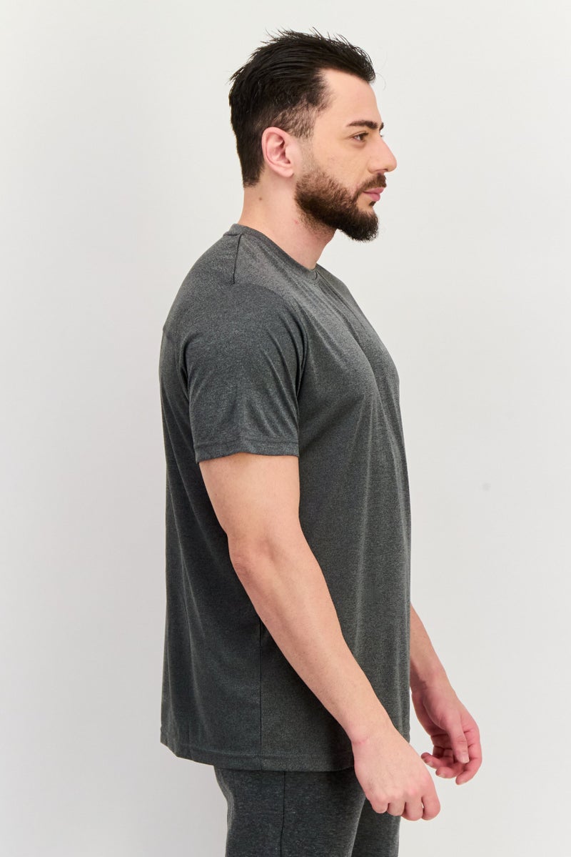 Ellesse تي شيرت تدريب قصير الأكمام للرجال، رياضي، رمادي - Image 3