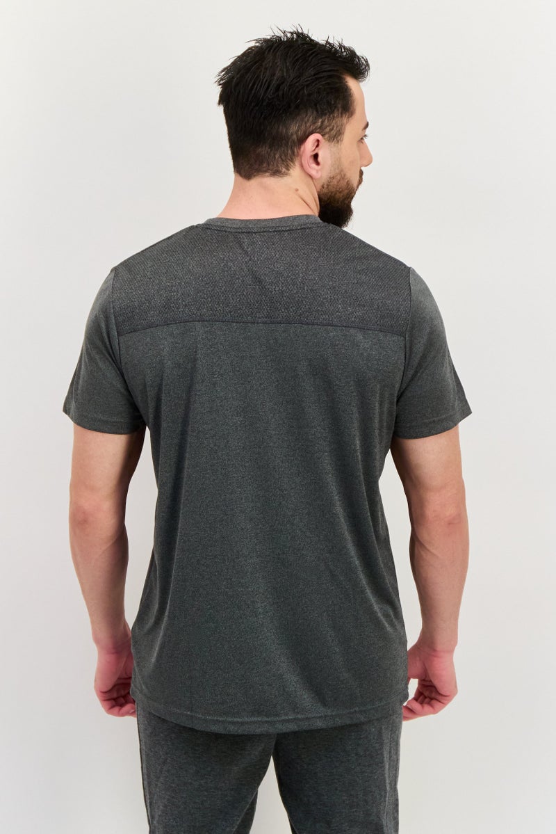 Ellesse تي شيرت تدريب قصير الأكمام للرجال، رياضي، رمادي - Image 4