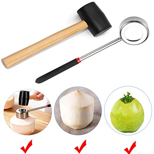 MGGi Stainless Steel Coconut Opener Set of 3, Tool Kit for Opening Fresh Coconuts - Image 2