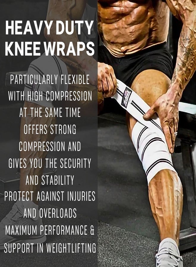 Schiek Sports Model 1178 Heavy Duty 78" Knee Wraps - White/Black - Image 5