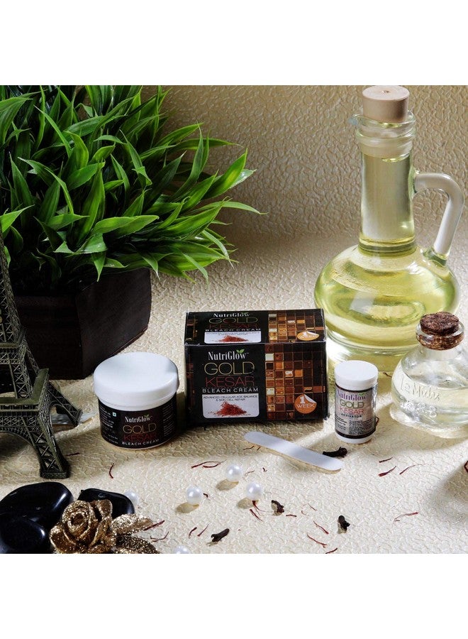 NUTRIGLOW Gold Kesar Facial Kit (250Gm + 10Ml) With Bleach Cream (43Gm) & Face Wash (65Ml) All Skin Types (Pack Of 3) - Image 5