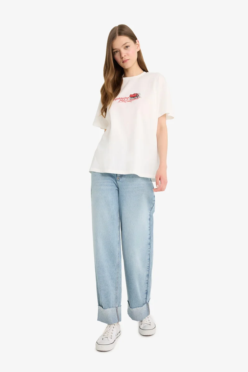 ديفاكتو Cars Oversize Printed Short Sleeve T-Shirt