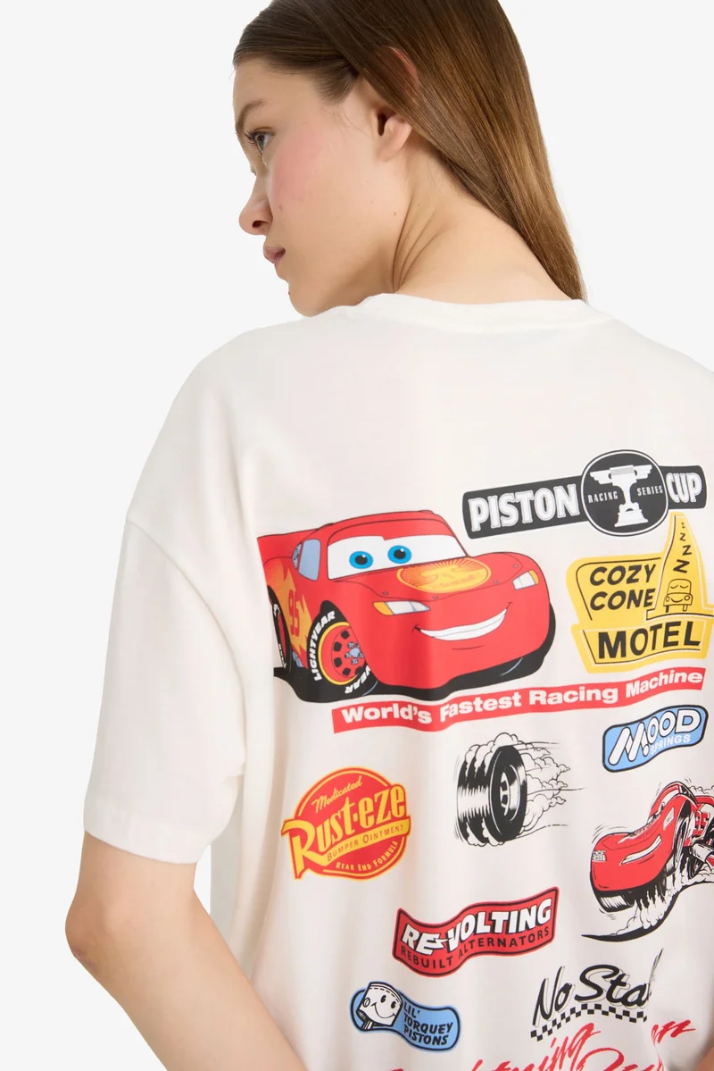 ديفاكتو Cars Oversize Printed Short Sleeve T-Shirt