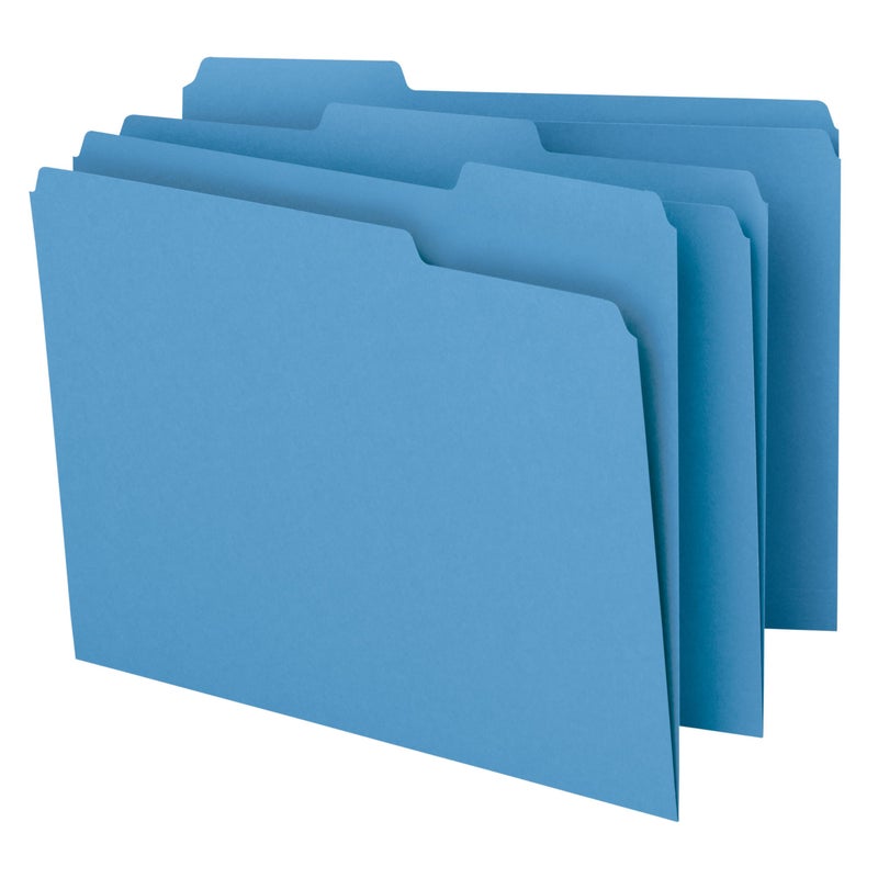 Smead Blue File Folders for Documents, with 1/3-Cut Tabs, Letter Size, Blue, 100 Pack for Easy Organization and Office Use (12043) - Image 4