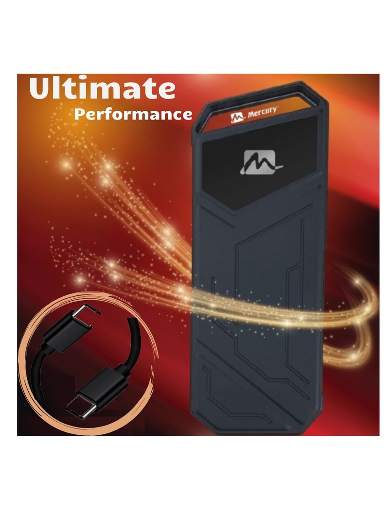 ميركيري Mercury SSD MERE - سلسلة Mercury Portable SSD بإضاءة RGB - USB3.2، TypeC - سرعة قراءة تصل إلى 2100 ميجابايت/ثانية، سرعة كتابة 1800 ميجابايت/ثانية - مع كابل Ctype متضمن (4، تيرابايت) - Image 3
