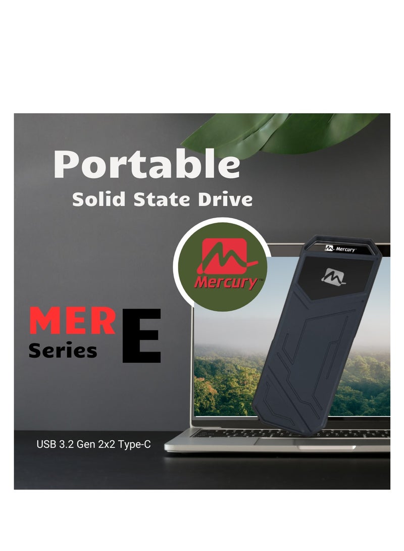 ميركيري Mercury SSD MERE - سلسلة Mercury Portable SSD بإضاءة RGB - USB3.2، TypeC - سرعة قراءة تصل إلى 2100 ميجابايت/ثانية، سرعة كتابة 1800 ميجابايت/ثانية - مع كابل Ctype متضمن (4، تيرابايت) - Image 4