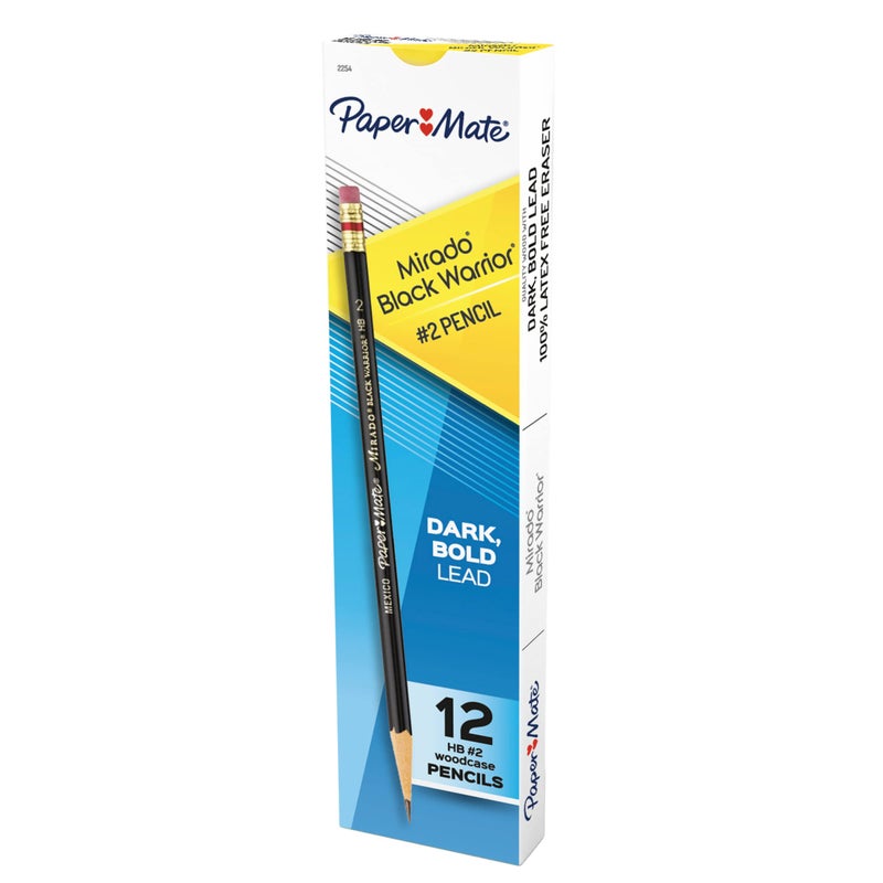 Paper Mate Mirado Black Warrior Pencils, Black, HB #2, 12 Count - Image 1