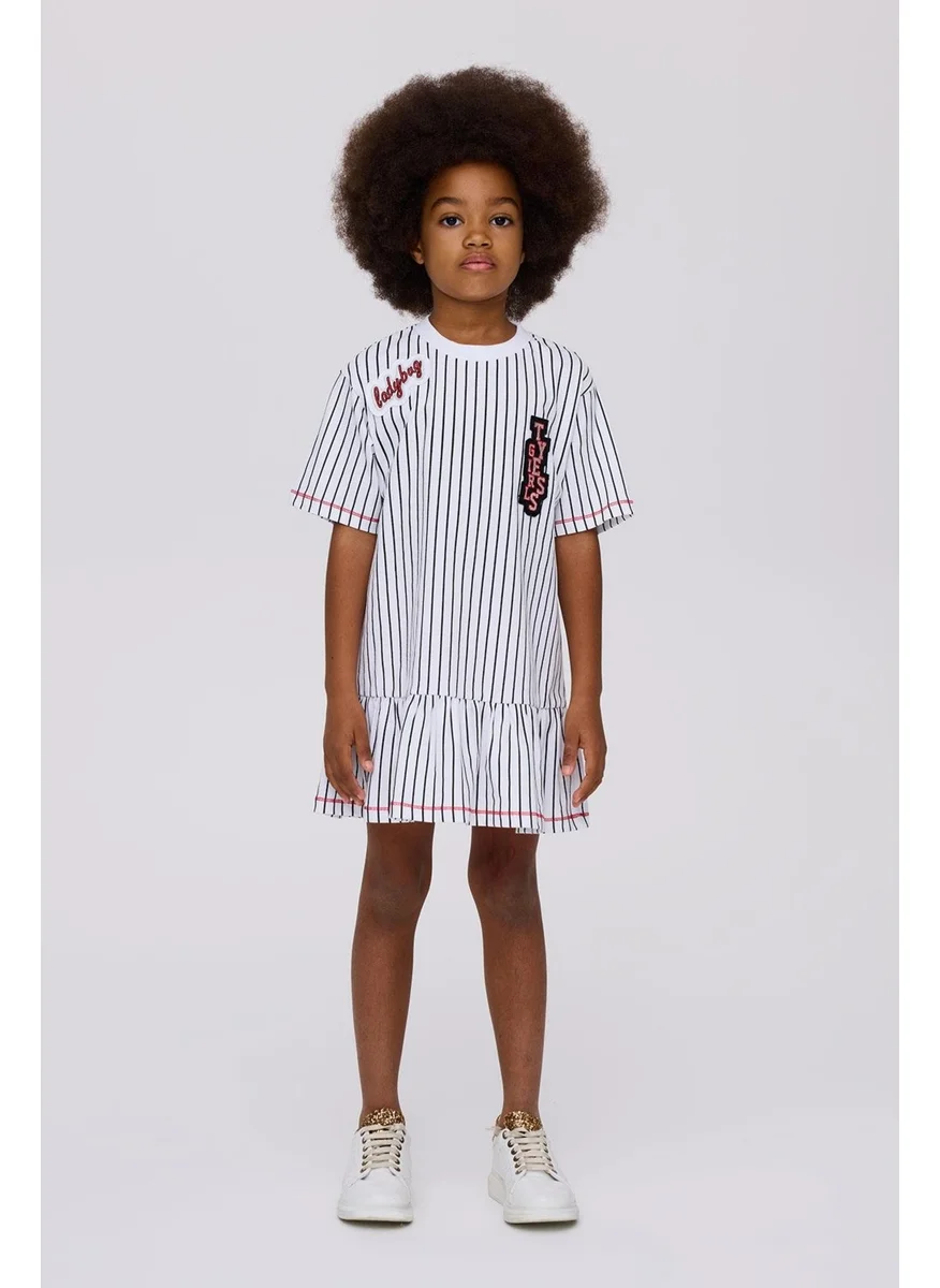 TYESS Striped Ruffle Dress