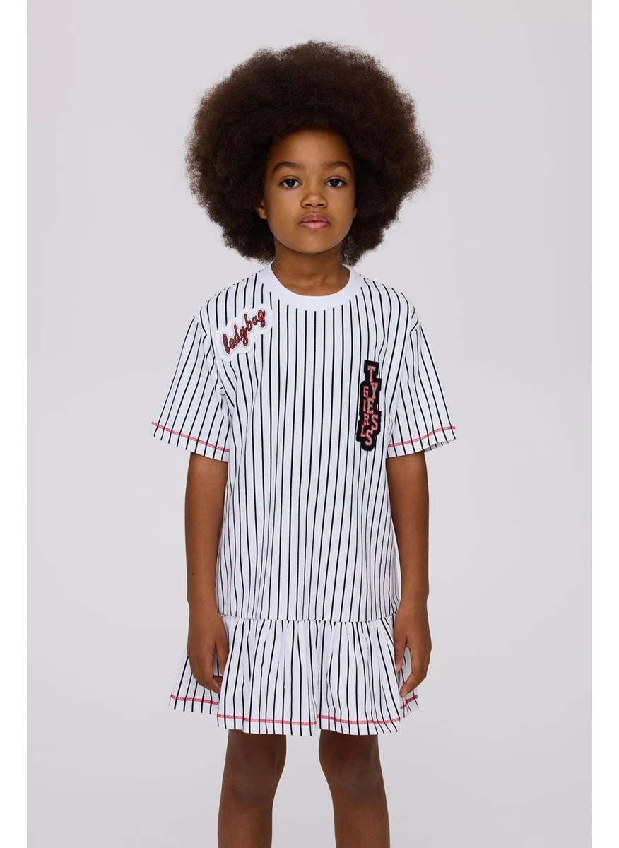 TYESS Striped Ruffle Dress