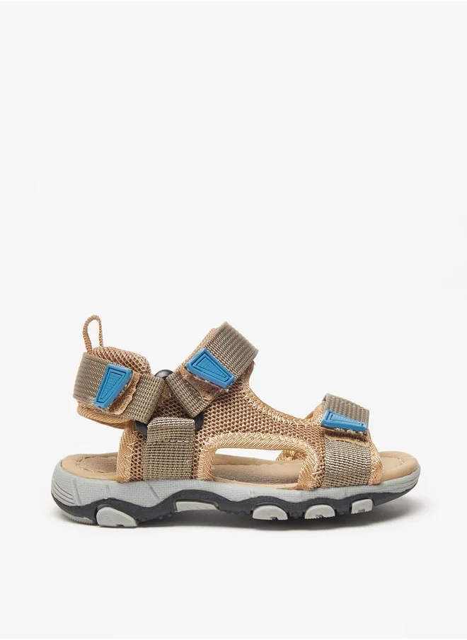 LBL by Shoexpress Boys Textured Backstrap Sandals with Hook and Loop Closure