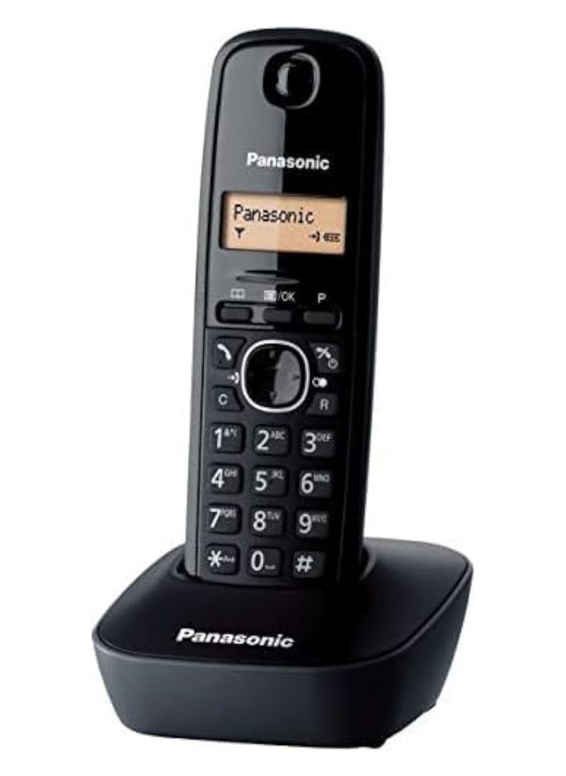 Panasonic - DECT Cordless Telephone, Caller ID Wall Mountable, Black | KX-TG1611 - Image 1