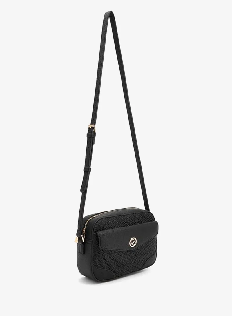 سيليست Monogram Embossed Crossbody Bag With Zip Closure