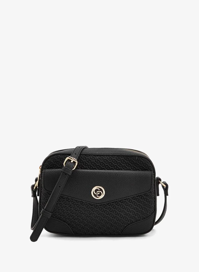 سيليست Monogram Embossed Crossbody Bag With Zip Closure