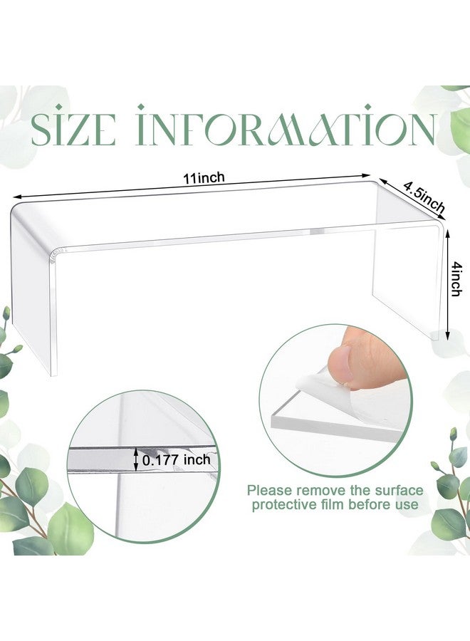 Shellwei 4 Pcs Acrylic Display Risers Rectangular Clear Cupcake Stand Holder Large Shelf Risers for Figures, Dessert Shelves for Party, Risers Stands for Decoration and Organize(11'' X 4.5'' X 4'') - Image 2