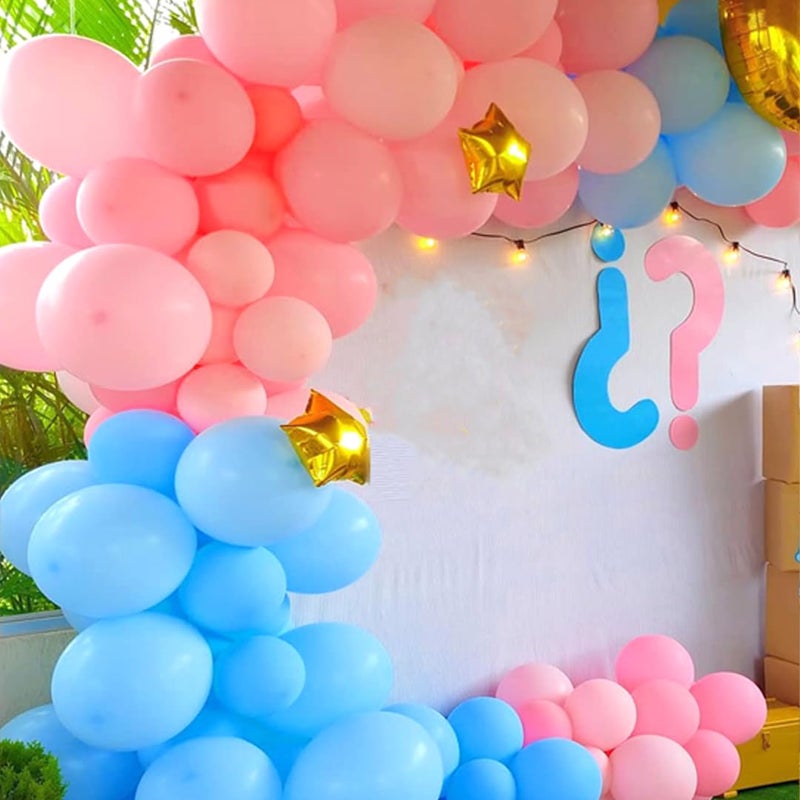 Qmraercu Pink and Blue Balloons, 50 Pcs 12 Inch Pink Blue Party Balloons With Pink Blue Latex Balloon Ribbon Pink blue Balloons for Birthday Baby Shower Gender Reveal Wedding Party Decoration - Image 2