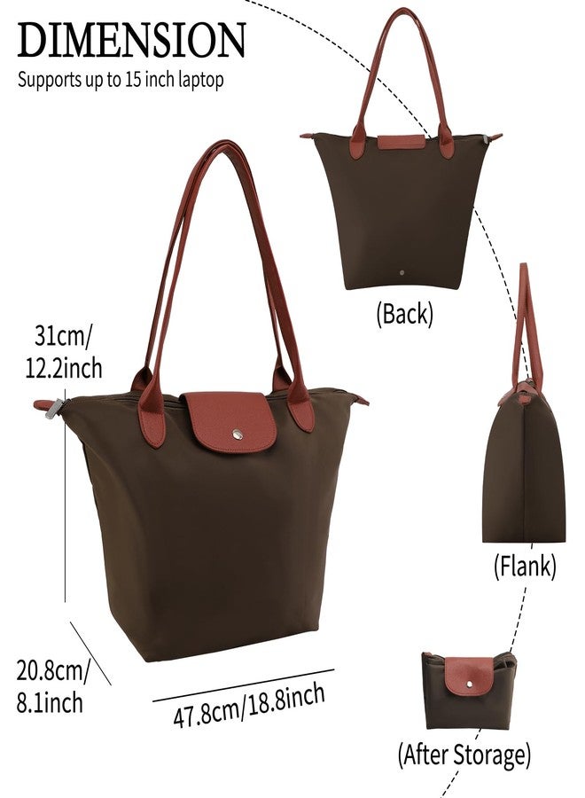 TINYAT Tote Bag for Women Large Top-Handle Purse with Zipper Foldable Weekend Hobo handbags Ladies Shoulder Bag Beach Travel - Image 3