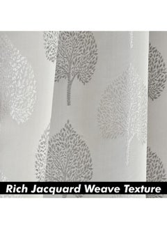 Yellow Weaves Rich Jacquard Fabric Curtains for Long Door, Lilac Leaf, 8 Feet, Pack of 2, Light Grey - pzsku/Z4794DB1234217CF891A6Z/45/_/1736426714/6f0c7e32-433a-4d10-aabe-57e16a1bad15