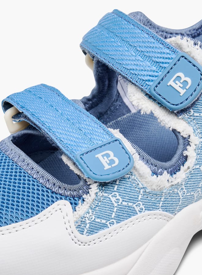 Flora Bella By Shoexpress Women Monogram Print Sneakers with Hook and Loop Closure  - Image 4