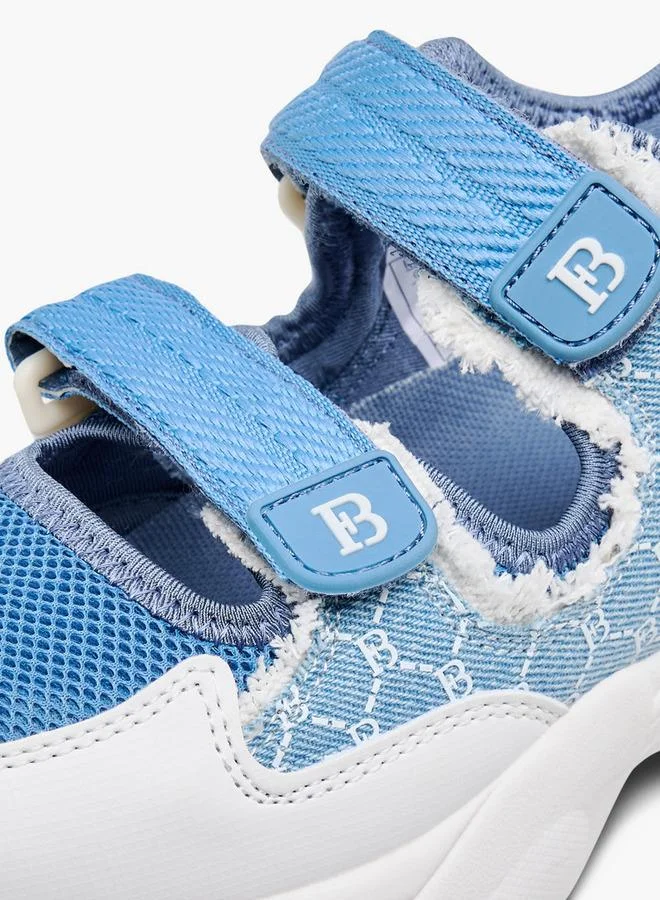 Flora Bella By Shoexpress BLUE Women Monogram Print Sneakers with Hook and Loop Closure for Women | Best Price UAE