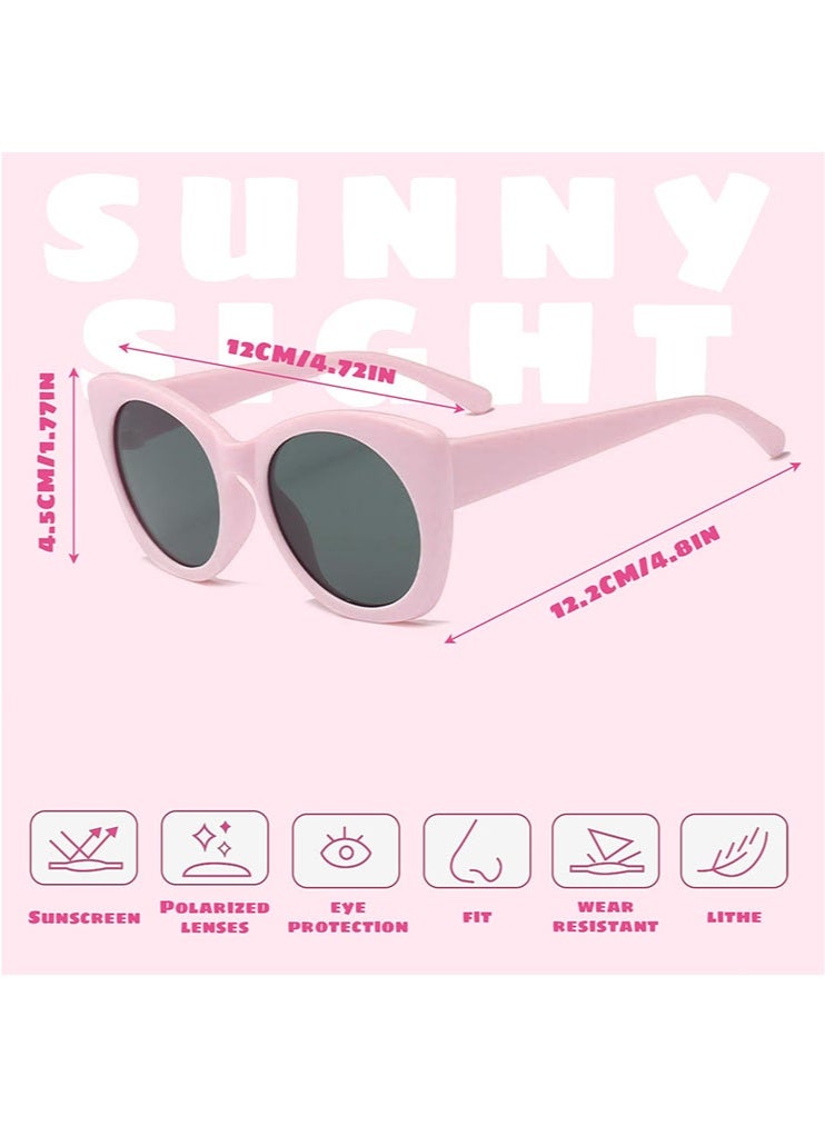meayul 3 Pcs Kids Sunglasses Girls, Kids Cat Eye Sunglasses Set, Heart Shaped glasses Trendy Cute for Ages 2-12, Cute Party Favors for Kids Boys Girls of 3-10 Years Old Birthday Party Beach Pool Supplies - Image 2