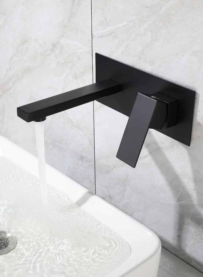 Matt Black Wall Mount Bathroom Concealed Basin Faucet Factory - Image 2