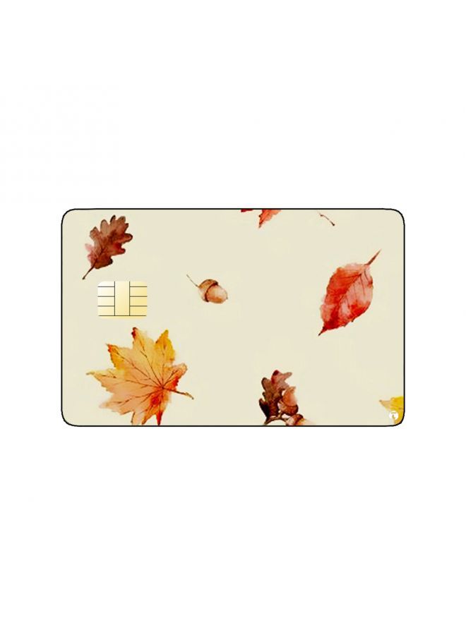 RKN PRINTED BANK CARD STICKER Beautiful Autumn Leaves Drawing - Image 1