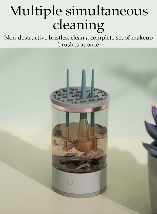 DUNISO Electric Makeup Brush Cleaner Portable Rechargeable Automatic Make Up Brush Cleaner 2 in 1 Spinning Electric Cosmetic Brush Cleaner and Dryer for All Size Makeup Brushes Set - Image 2