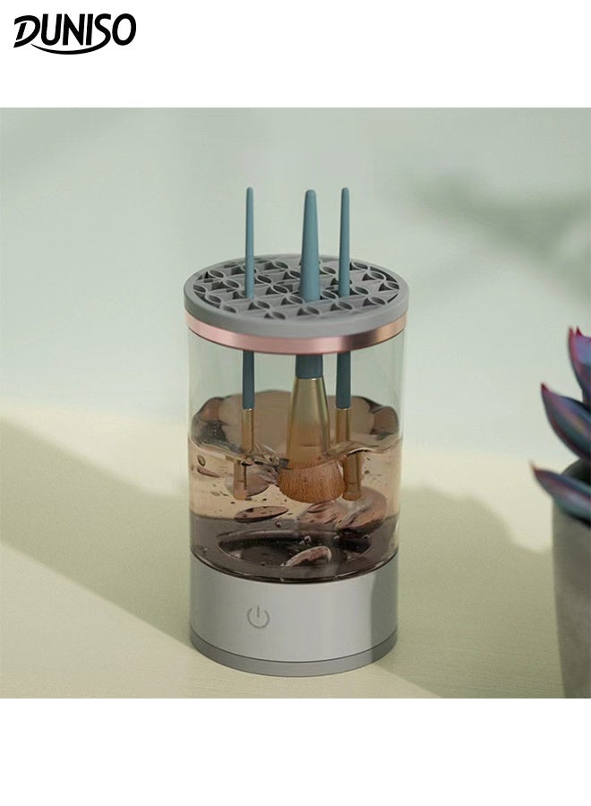 DUNISO Electric Makeup Brush Cleaner Portable Rechargeable Automatic Make Up Brush Cleaner 2 in 1 Spinning Electric Cosmetic Brush Cleaner and Dryer for All Size Makeup Brushes Set - Image 1