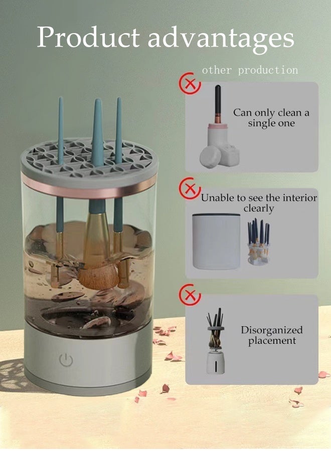 DUNISO Electric Makeup Brush Cleaner Portable Rechargeable Automatic Make Up Brush Cleaner 2 in 1 Spinning Electric Cosmetic Brush Cleaner and Dryer for All Size Makeup Brushes Set - Image 3