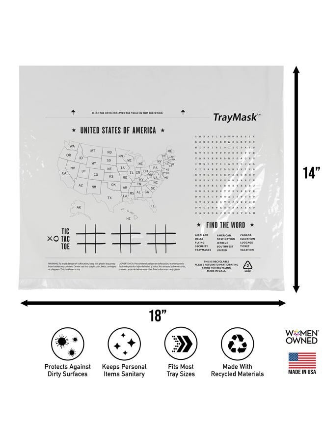 TrayMask Disposable Tray Table Cover | Must Have Airplane Travel Essentials | Perfect for Toddlers, Kids and Adults Travel Accessories | Provides a Fresh/Clean Layer of Protection | 10 Pack - Image 2