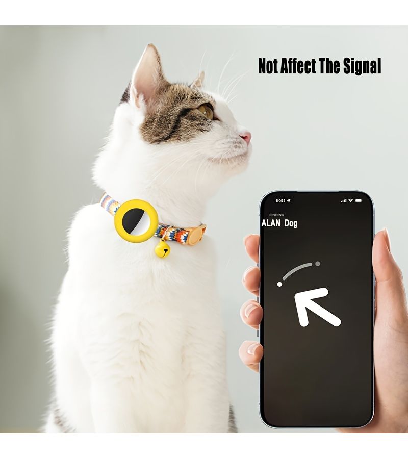 Blue Soft Airtag Case Durable Anti Lost Tracker Cover For Dog Cat Collar - Image 5