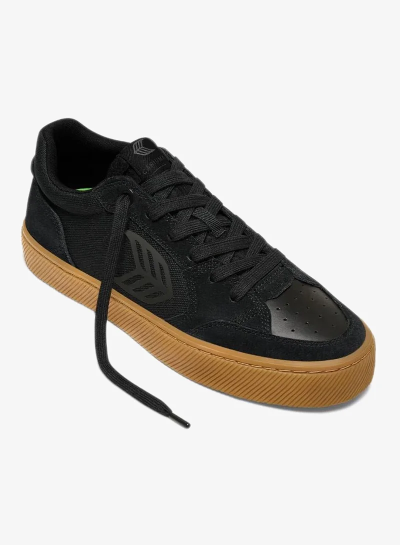 Cariuma VALLELY PRO Gum Black Suede and Cordura Ash Grey Logo Sneaker