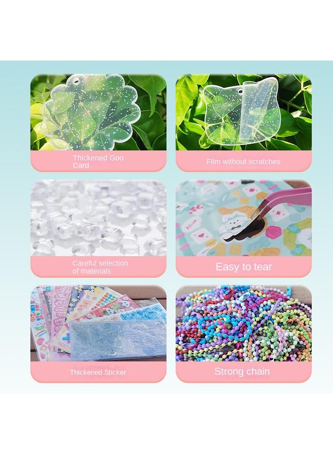Bluejw Children's Free Matching DIY Hand Account Goo Card Sticker Paper Sticker Big Suit Goo Plate Card Full Set Of Materials Storage Box Toys - Image 3