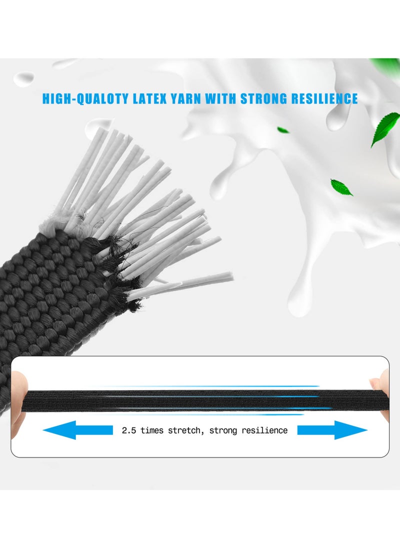 KASTWAVE - 4 Pack Bungee Cords With Hooks Set Black Adjustable 80" Long Flat Heavy Duty Elasticity Straps with Length Adjustment Metal Buckle Luggage Elastic Rope for Moving Cargo - Image 1