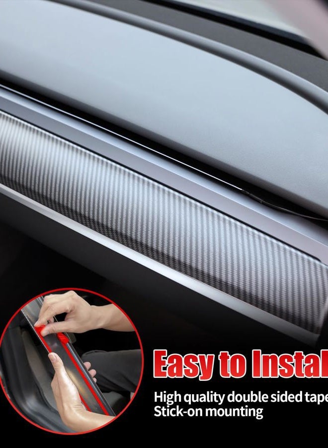 KKTR-CAR غطاء لوحة القيادة متوافق مع تسلا موديل 3 2021-2023 موديل Y 2020-2025، ليس للأداء (نمط ألياف الكربون غير اللامع 2 قطعة، 2 قطعة) - Image 4
