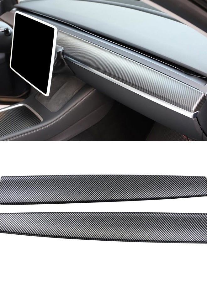 KKTR-CAR غطاء لوحة القيادة متوافق مع تسلا موديل 3 2021-2023 موديل Y 2020-2025، ليس للأداء (نمط ألياف الكربون غير اللامع 2 قطعة، 2 قطعة) - Image 1