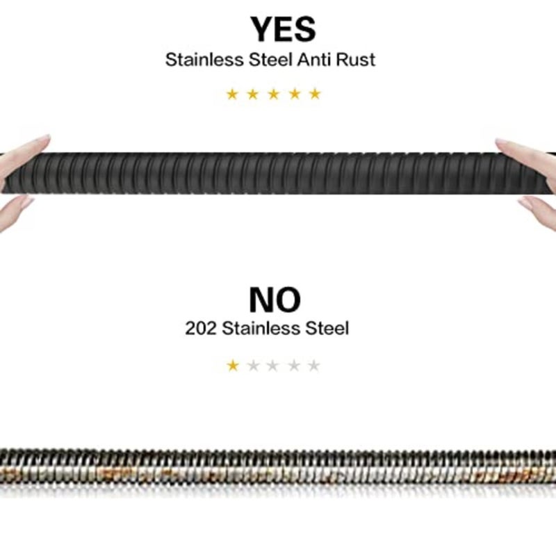 Shower Hose, Extra Long 118 Inch Stainless Steel Handheld Shower Head Hose Attachment, Flexible, Anti-Kink, Leak-Proof, Universal Fit, Extension for Bathroom Sprayer, Matte Black - Image 5