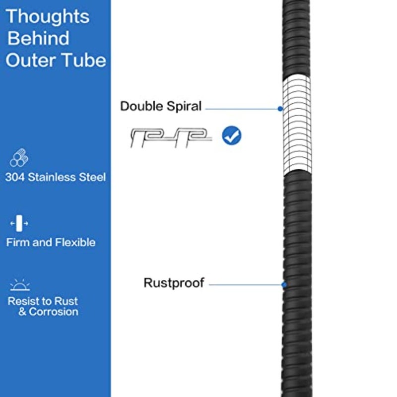 Shower Hose, Extra Long 118 Inch Stainless Steel Handheld Shower Head Hose Attachment, Flexible, Anti-Kink, Leak-Proof, Universal Fit, Extension for Bathroom Sprayer, Matte Black - Image 2