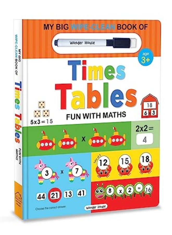 My Big Wipe And Clean Book Of Times Tables For Kids Fun With Maths by Wonder House Books Hardcover