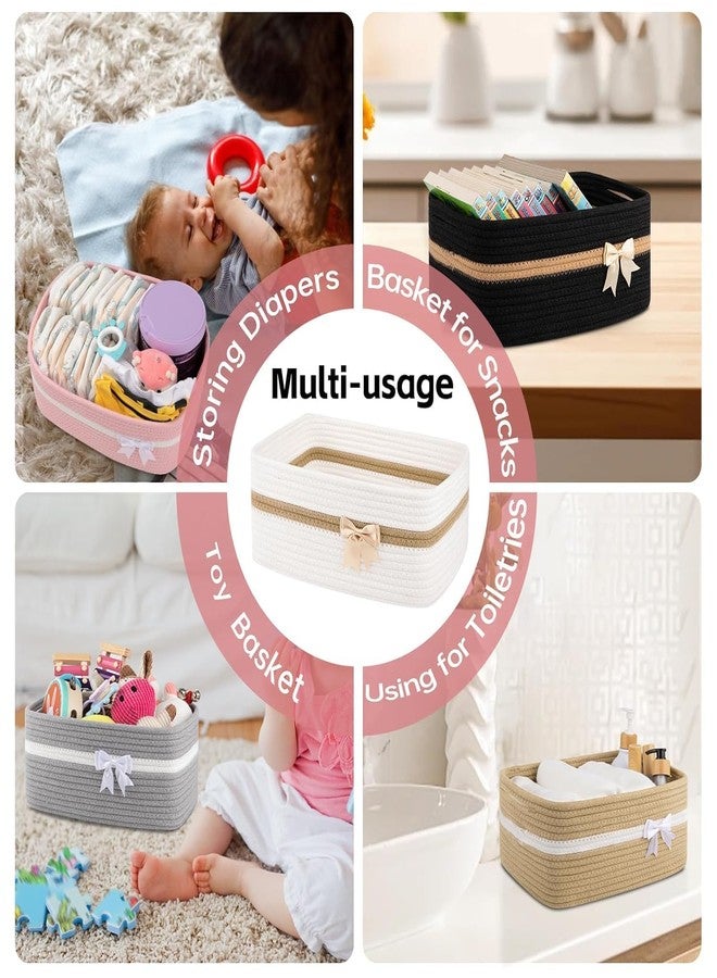 Rugszone Jute Cotton Storage Gift Basket, Rectangle case for Closet, Packing, Wedding Organizer Box Jute Basket Handwoven Eco-Friendly Basket Bins Organizer (12 X 8 X 5 INCH) (Pink) - Image 3