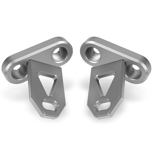 NKCELL POWER JK APillar Windshield Hinge Mounting Ditch Light Brackets for 20072017 Wrangler JK CNC Aluminum Alloy Bracket for OffRoad Car LED Fog Light Work Driving Lights2PCS Silver - Image 1