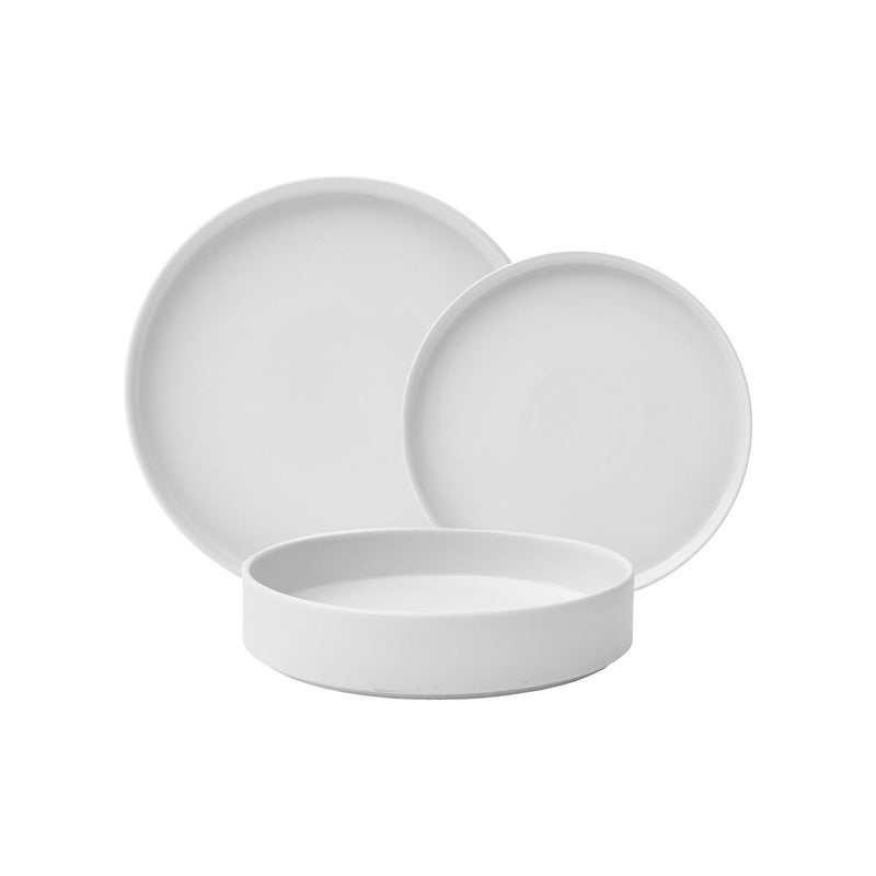 222 Fifth 12 Pieces Porcelain Dinnerware Set for 4, Elegant White Plates and Bowls Sets, Ceramic Dishes, Chip Resistant Kitchen and Dining Dish Set for Everyday Use, Microwave & Dishwasher Safe, Kaden - Image 2