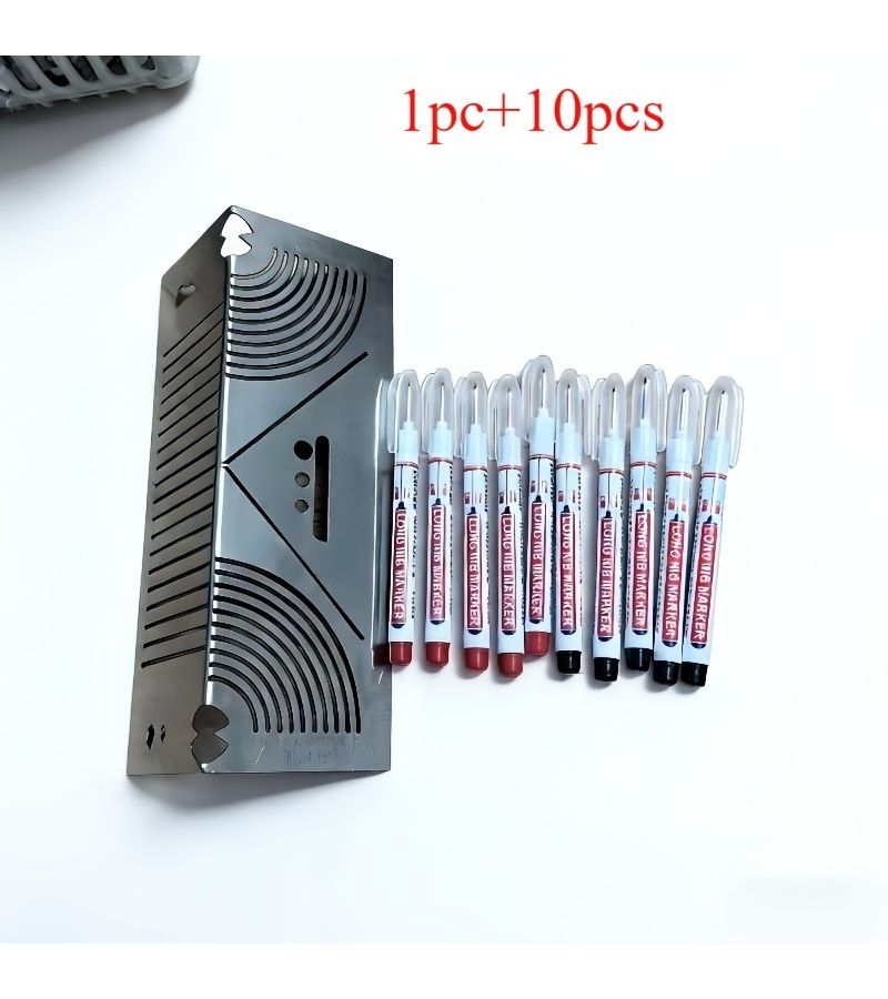 1pc Plus 10pcs Pipe Bender Tool 90 Degree Corner Bending Kit With Precision Angle Guide And Marking Scale For Square Pipes Metalworking And Plumbing Durable Easy To Use Sleek Metallic Finish - Image 1