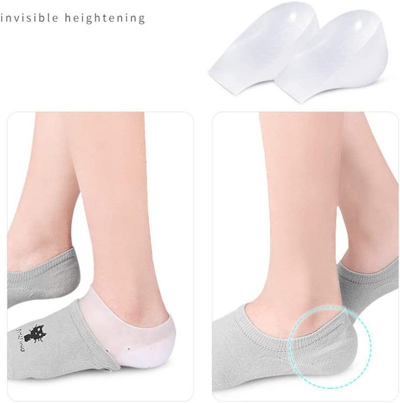Dr.Pedi Height Increase Heels Cushion Insole, Gel Heel Invisible Height Elevators, Heal Dry Cracked Heels Arch Support Heel Protectors 2.5CM - Image 5
