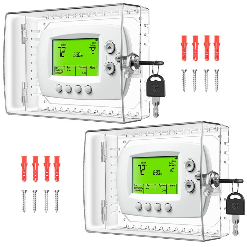 TRJ Large Thermostat Lock Box With Key - Clear Cover for AC on Wall - Lockable Fit 4"H x 6"W or Smaller - 2 PCS - Image 5
