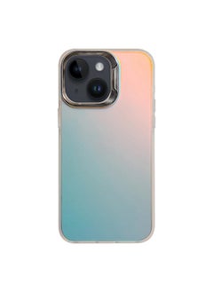 For iPhone 15 Laser Gradient Color PC + TPU Phone Case(Dazzle White)