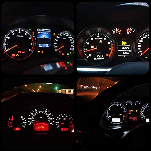 WLJH 10x White T3 Neo Wedge 3030 SMD Chipest 8mm Base Led Car Instrument Cluster Dashboard Gauge Bulb HVAC AC Heater Climate Controls Lamps Switch Indication Interior Light Replacement - Image 3